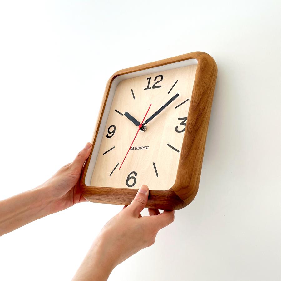 【未使用】KATOMOKU カトモク 電波時計 ウォールナット km-73RC 壁掛け時計 電波時計 KATOMOKU muku clock 7 ウォールナット km-93WARC インテリア時計