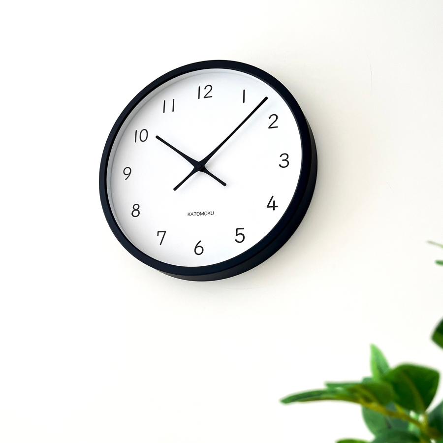 壁掛け時計 KATOMOKU muku clock 13 LL-size ブラック km-139BK 連続
