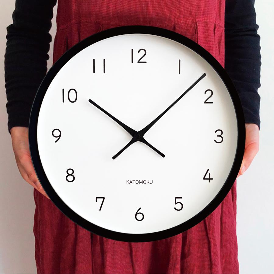 壁掛け時計 KATOMOKU muku clock 13 LL-size ブラック km-139BK 連続