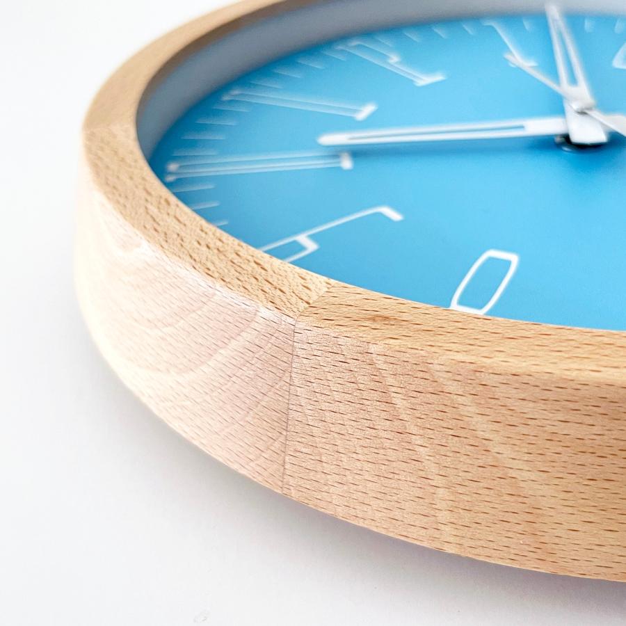 壁掛け時計 KATOMOKU muku clock 21 ライトブルー km-141LB 連続秒針