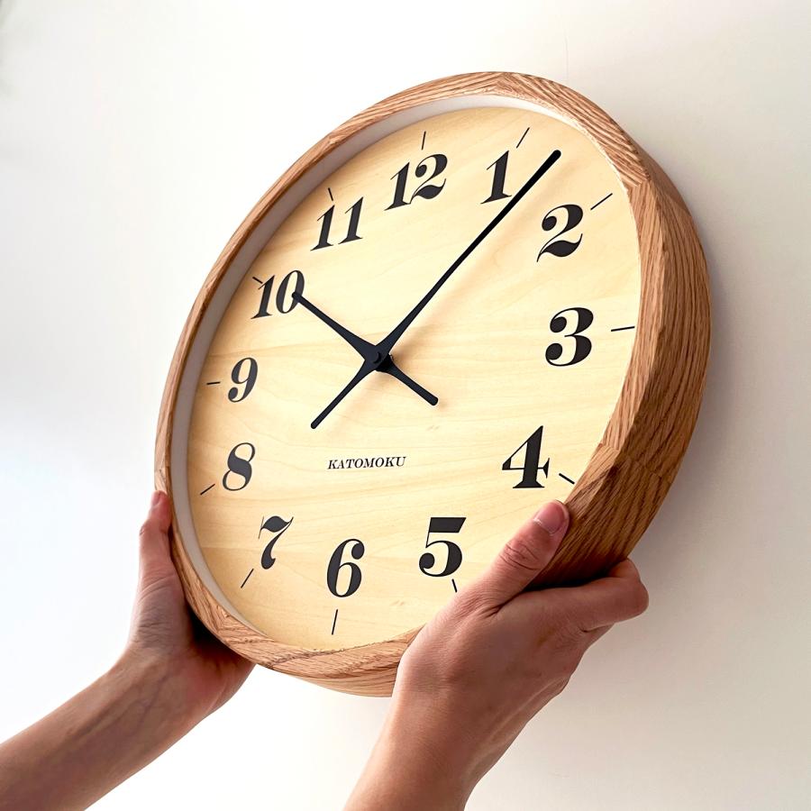Katomoku km-130_muku_clock_13 SKP電波時計　オーク インテリア時計