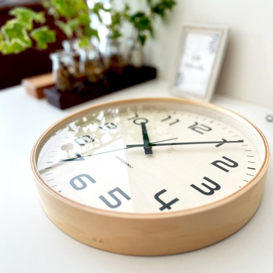 電波時計 壁掛け時計 KATOMOKU plywood clock 23 SKP電波 ナチュラル