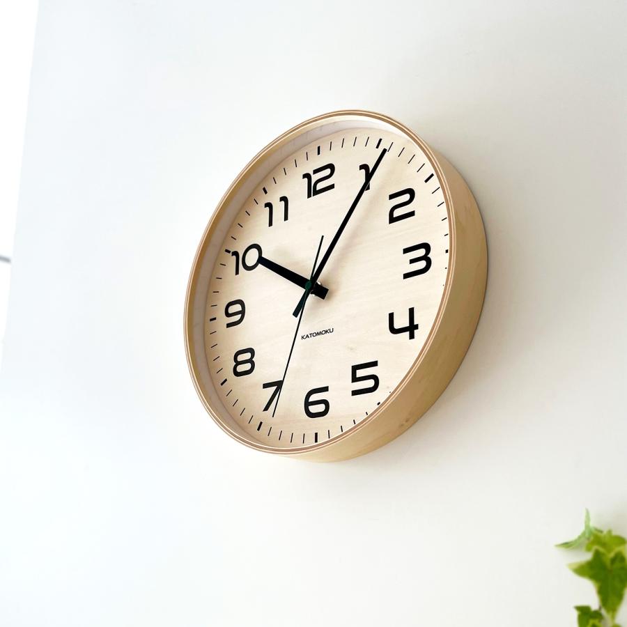 電波時計 壁掛け時計 KATOMOKU plywood clock 23 SKP電波 ナチュラル