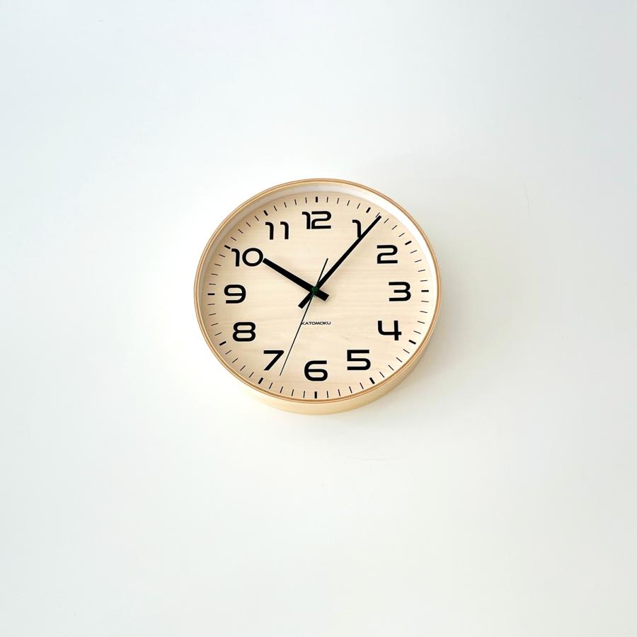電波時計 壁掛け時計 KATOMOKU plywood clock 23 SKP電波 ナチュラル