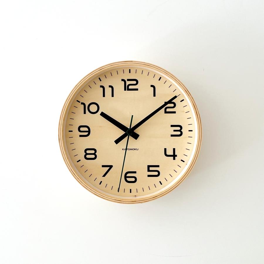 壁掛け時計 電波時計 KATOMOKU plywood clock 23 S-size ナチュラル km