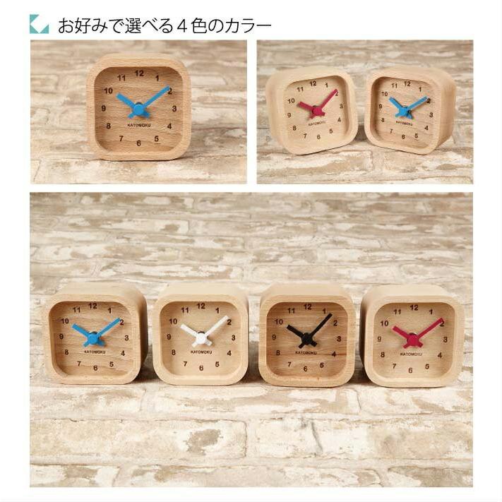 置き時計 KATOMOKU muku mini square clock 青 km-25BL かわいい