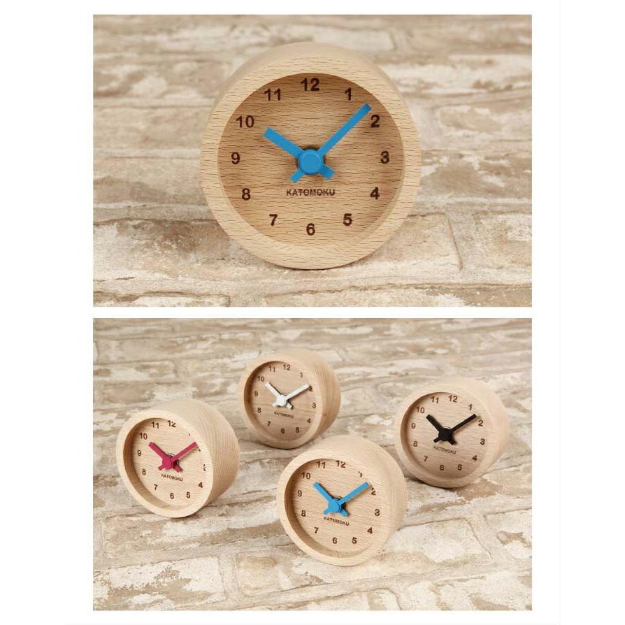 置き時計 KATOMOKU muku mini round clock 青 km-26BL かわいい