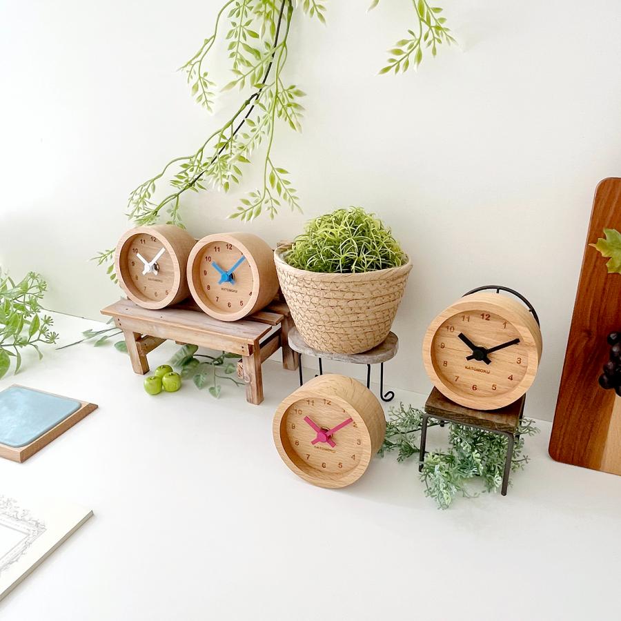置き時計 KATOMOKU muku mini round clock 青 km-26BL かわいい