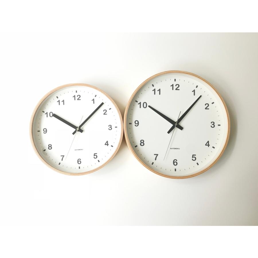 壁掛け時計 電波時計 KATOMOKU plywood clock L-size ナチュラル km-33LRC 連続秒針 名入れ対応品｜kamoku｜05