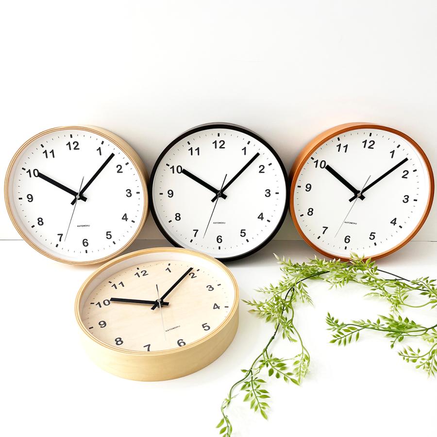 壁掛け時計 KATOMOKU plywood clock M-size ナチュラル km-33M 連続