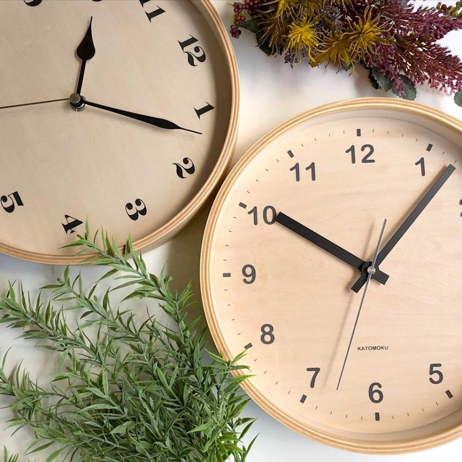 壁掛け時計 KATOMOKU plywood clock シナ文字盤 M-size km-34M 連続