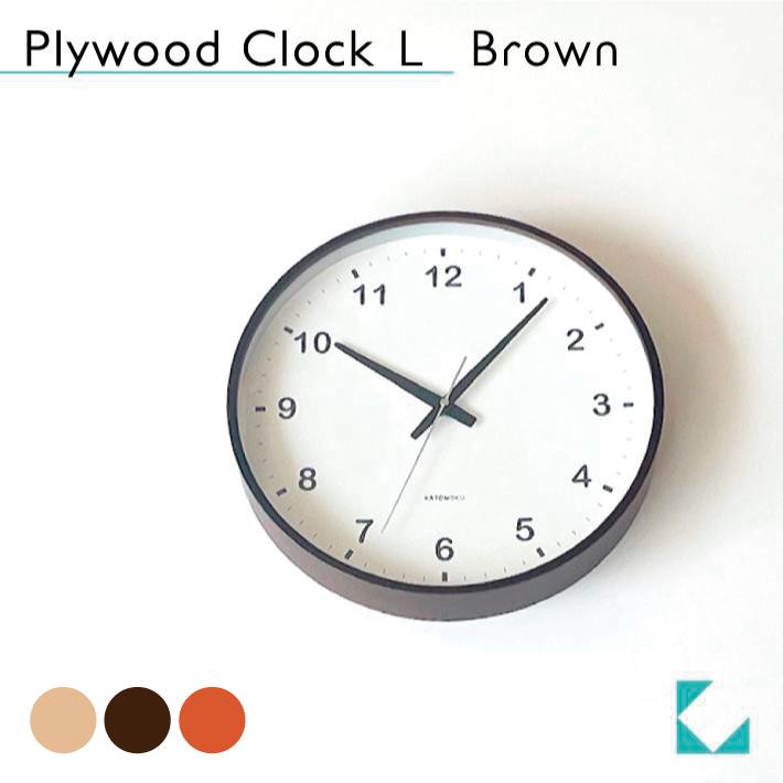 KATOMOKU plywood clock 17 電波時計 スイープ（連続秒針