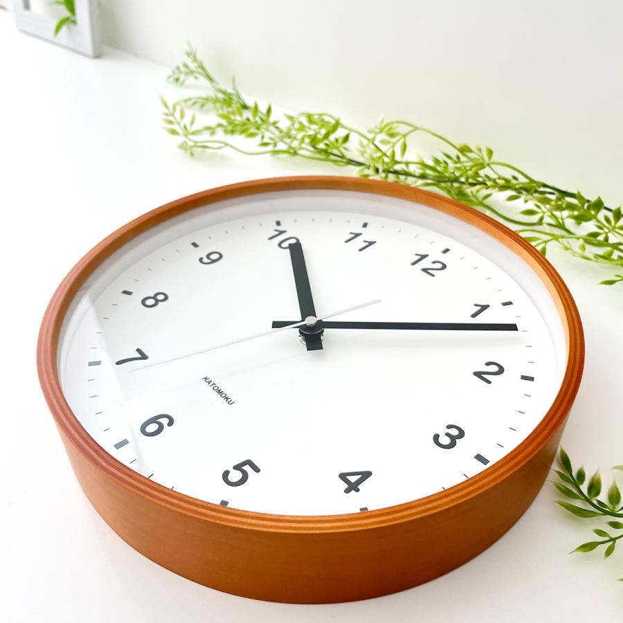 壁掛け時計 電波時計 KATOMOKU plywood clock SKP km-36MRCS SKP