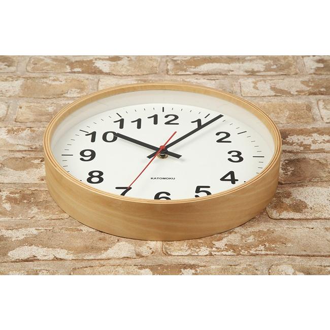 壁掛け時計 電波時計 KATOMOKU plywood clock 2 ナチュラル km