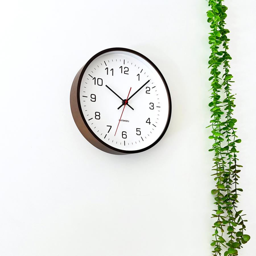 壁掛け時計 電波時計 KATOMOKU plywood clock 4 ブラウン km-44BRRC 連続秒針 静音 静か おしゃれ ...