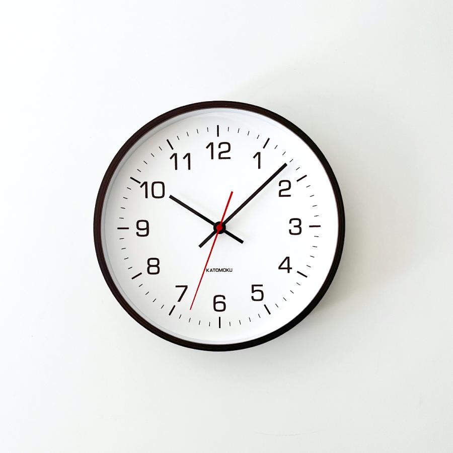 壁掛け時計 電波時計 KATOMOKU plywood clock 4 ブラウン km-44BRRC 連続秒針 静音 静か おしゃれ ...