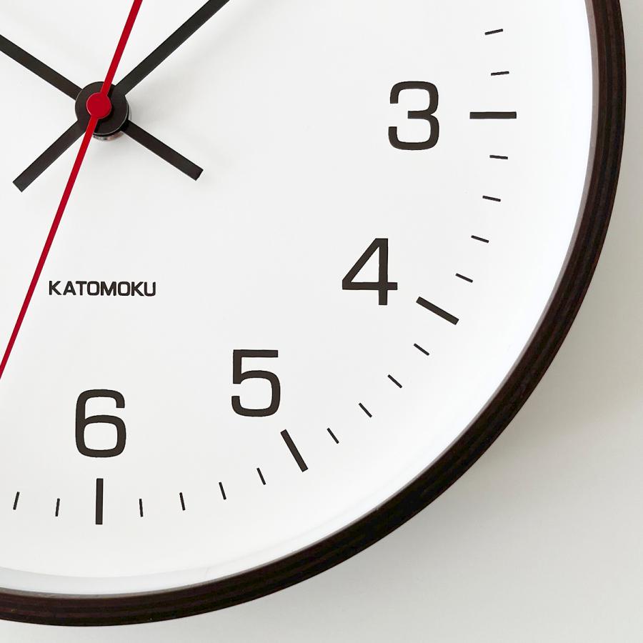 壁掛け時計 電波時計 KATOMOKU plywood clock 4 ブラウン km-44BRRC 連続秒針 静音 静か おしゃれ ...