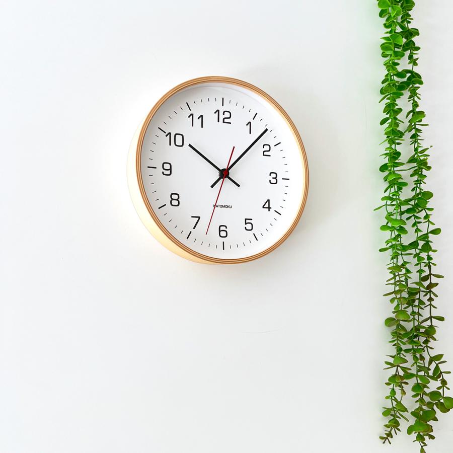 壁掛け時計 電波時計 KATOMOKU plywood clock 4 ナチュラル km-44NARC