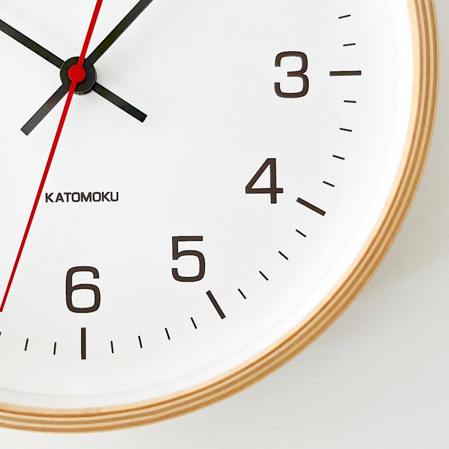 【未使用】KATOMOKU カトモク 電波時計 ウォールナット km-73RC 壁掛け時計 電波時計 KATOMOKU plywood clock 4 ナチュラル km-44NARC