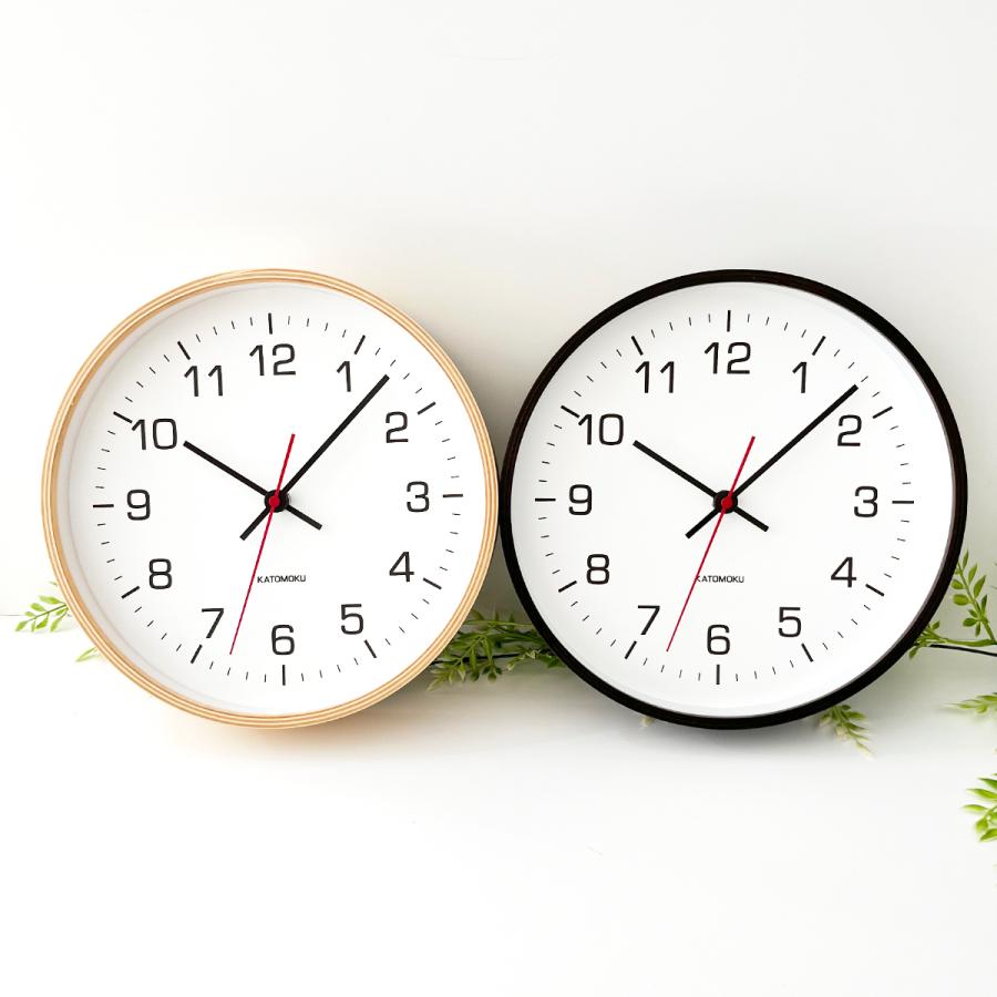 壁掛け時計 電波時計 KATOMOKU plywood clock 4 ナチュラル km-44NARC