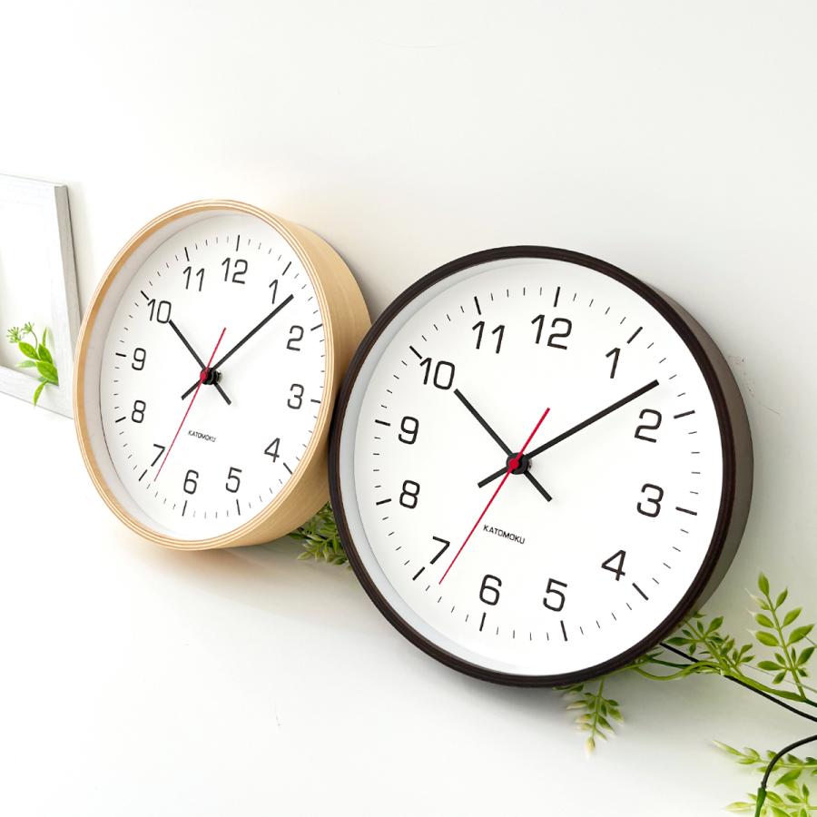 壁掛け時計 電波時計 KATOMOKU plywood clock 4 ナチュラル km-44NARC