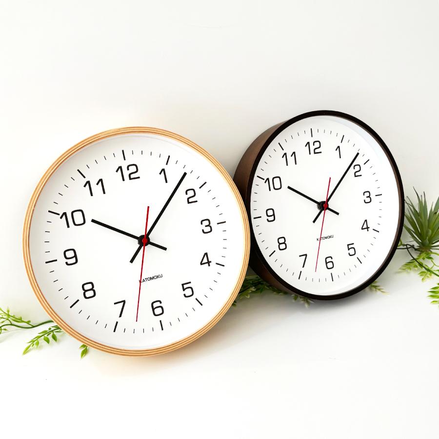 壁掛け時計 電波時計 KATOMOKU plywood clock 4 ナチュラル km-44NARC