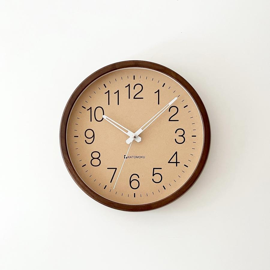 壁掛け時計 電波時計 KATOMOKU muku clock 2 ブラウン km-45BRRC 連続秒針 名入れ対応品 静音 静か おしゃれ ...