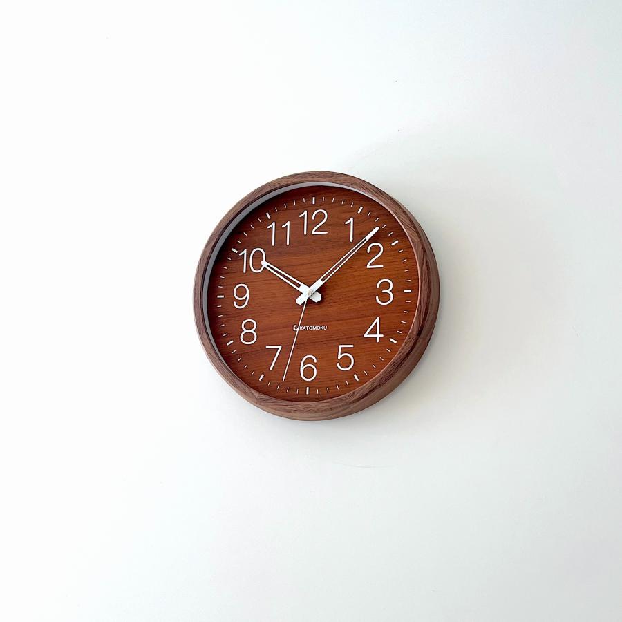 壁掛け時計 電波時計 KATOMOKU muku clock 2 ウォールナット km-46WARC