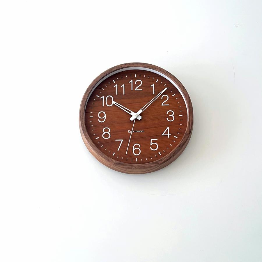 壁掛け時計 電波時計 KATOMOKU muku clock 2 ウォールナット km-46WARC