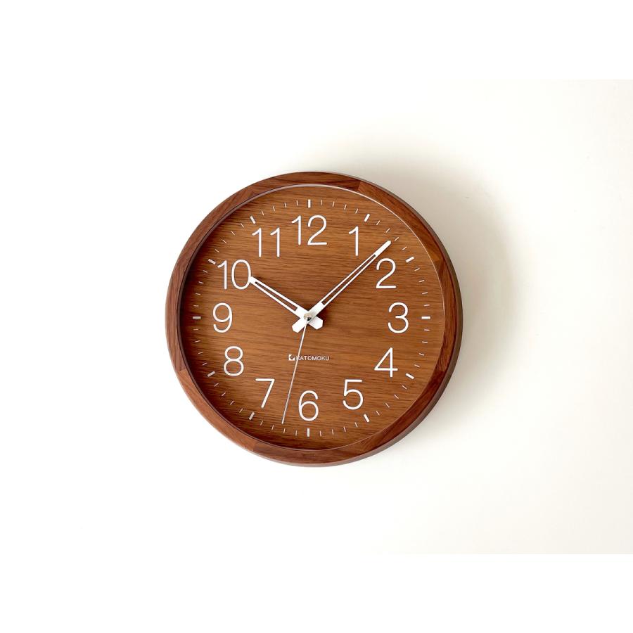 壁掛け時計 電波時計 KATOMOKU muku clock 2 ウォールナット km-46WARC