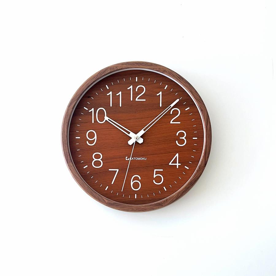 壁掛け時計 電波時計 KATOMOKU muku clock 2 ウォールナット km-46WARC
