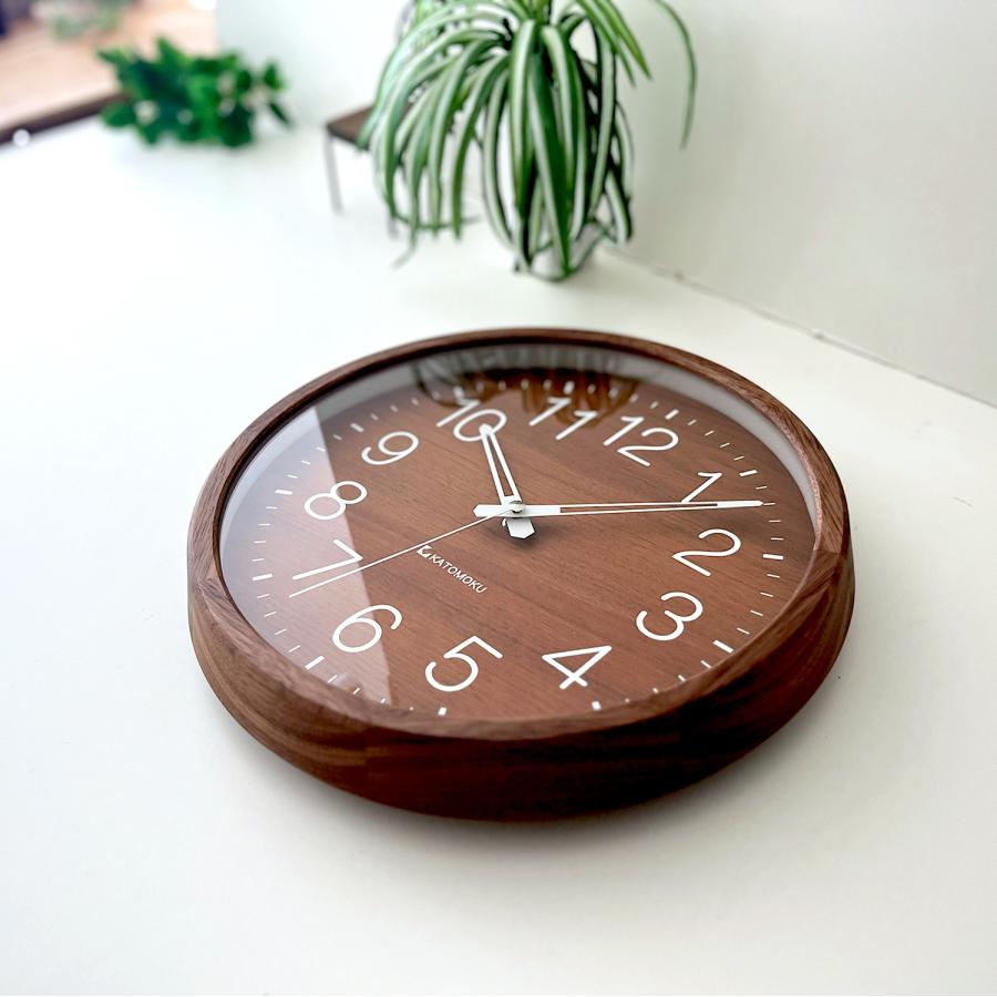 壁掛け時計 電波時計 KATOMOKU muku clock 2 ウォールナット km-46WARC