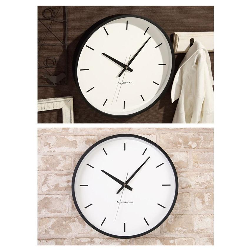 壁掛け時計 KATOMOKU plywood clock 5 ブラック km-49BK バー