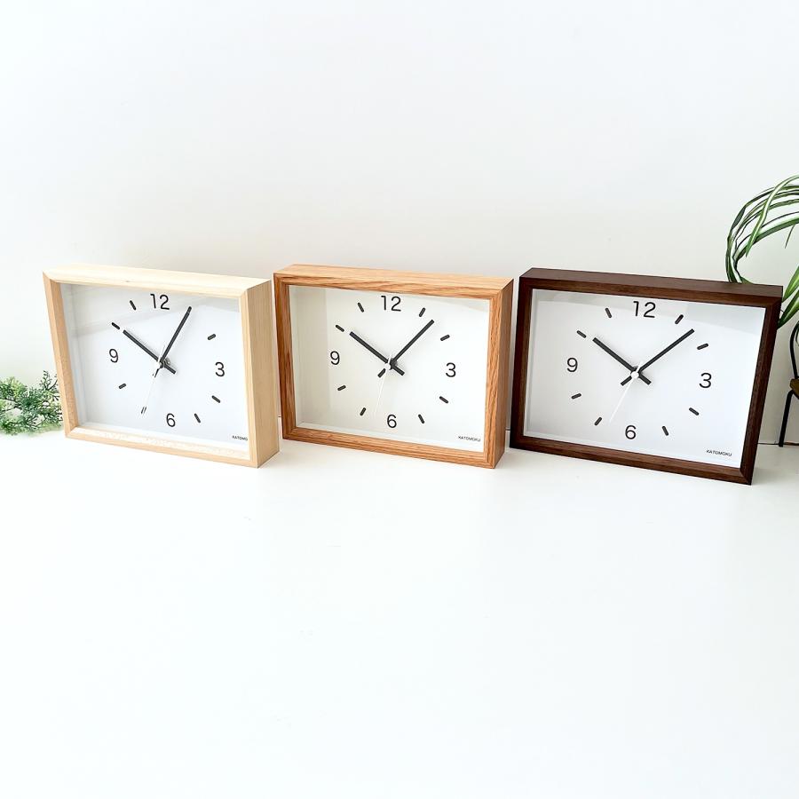壁掛け時計 置き時計 KATOMOKU dual use clock 2 ウォールナット km