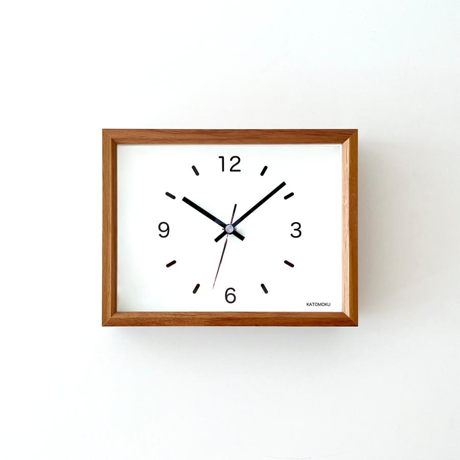 壁掛け時計 置き時計 KATOMOKU dual use clock 2 ウォールナット km