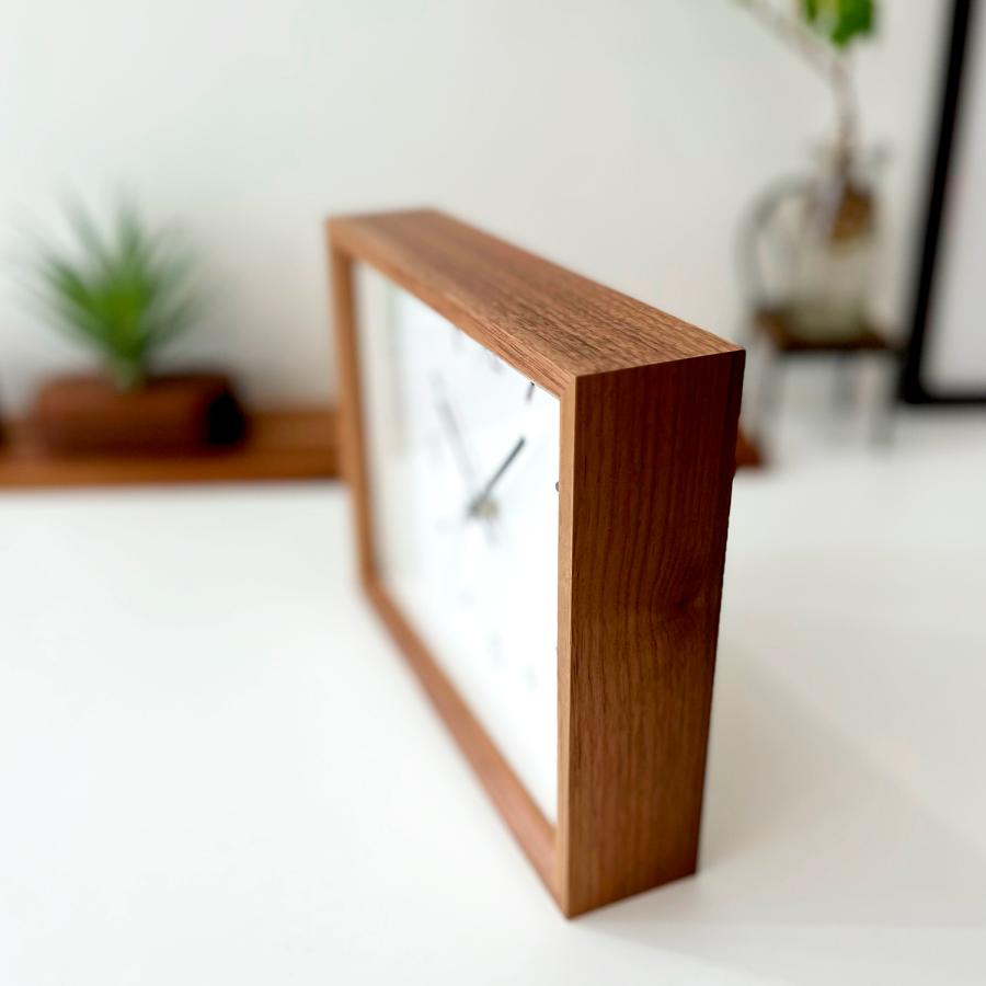 壁掛け時計 置き時計 KATOMOKU dual use clock 2 ウォールナット km