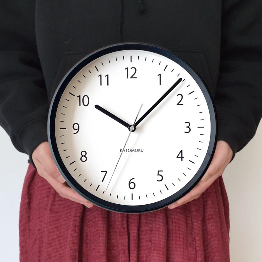 壁掛け時計 電波時計 KATOMOKU muku clock 4 SKP ブラック km-57BKRCS
