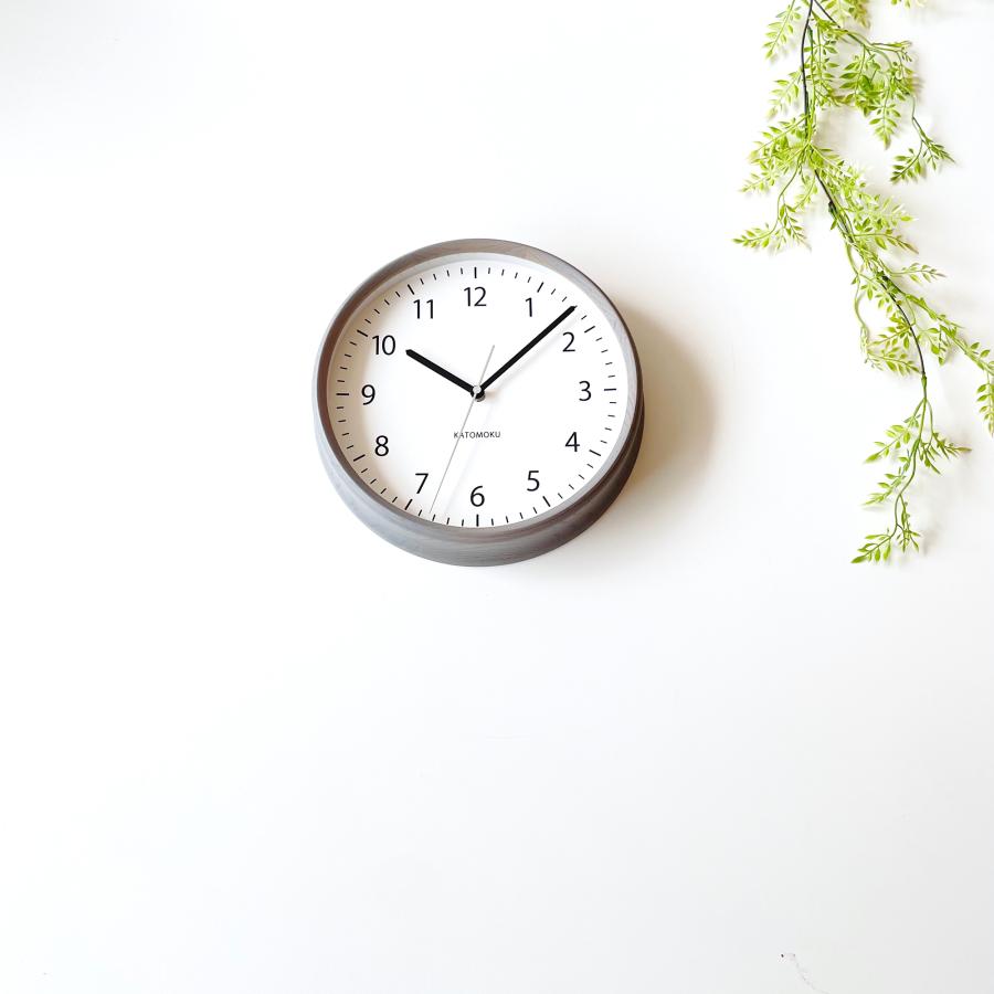 壁掛け時計 電波時計 KATOMOKU muku clock 4 グレー km-57GRRC 連続
