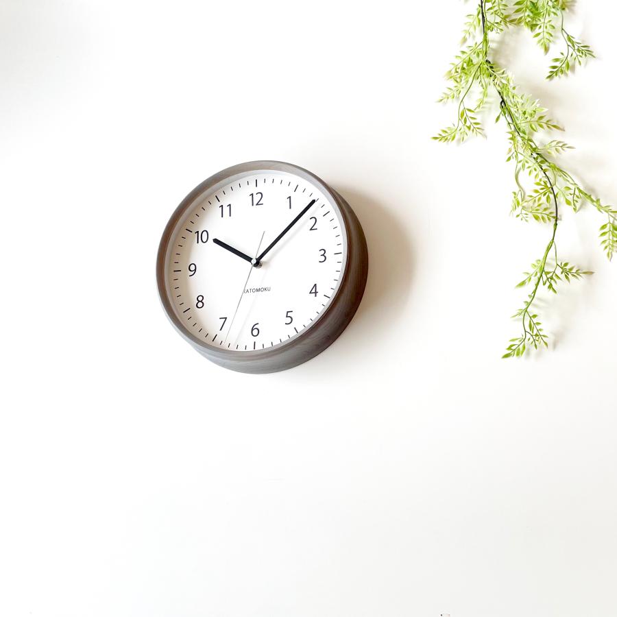 壁掛け時計 電波時計 KATOMOKU muku clock 4 グレー km-57GRRC