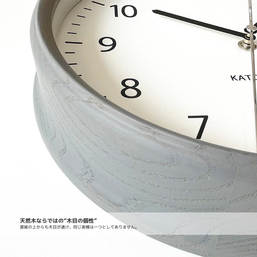 壁掛け時計 電波時計 KATOMOKU muku clock 4 グレー km-57GRRC 連続