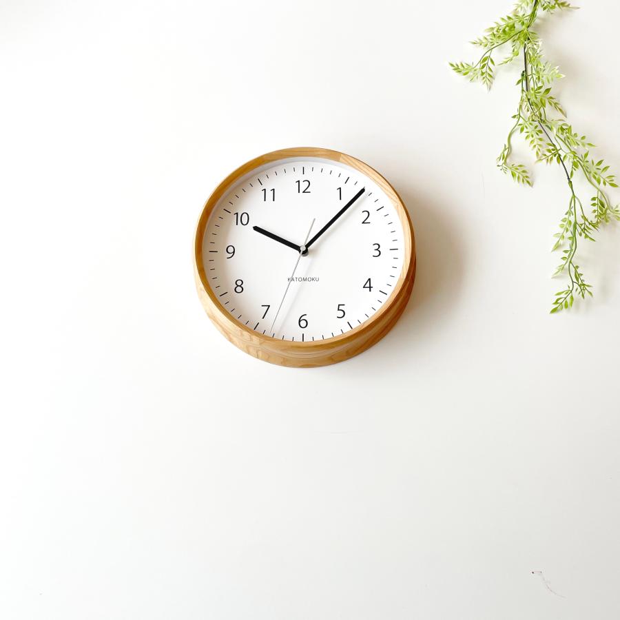 壁掛け時計 電波時計 KATOMOKU muku clock 4 ナチュラル km-57NARC