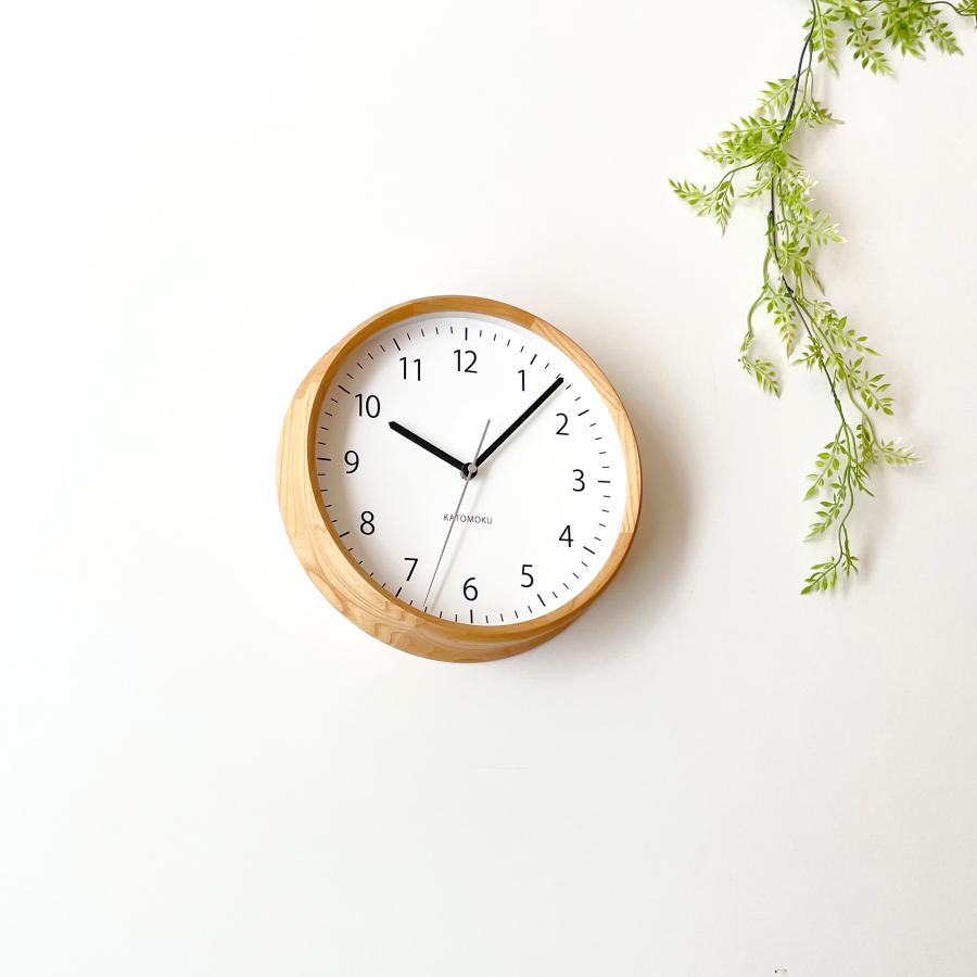 壁掛け時計 電波時計 KATOMOKU muku clock 4 ナチュラル km-57NARC