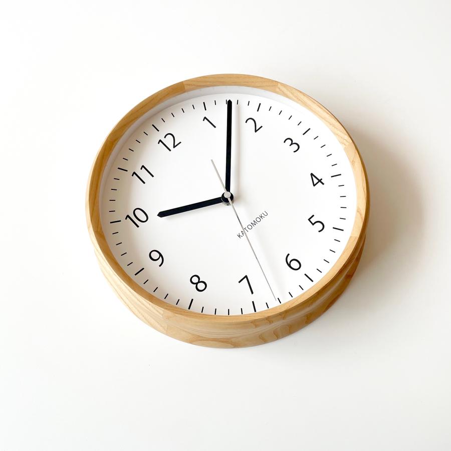 壁掛け時計 電波時計 KATOMOKU muku clock 4 ナチュラル km-57NARC