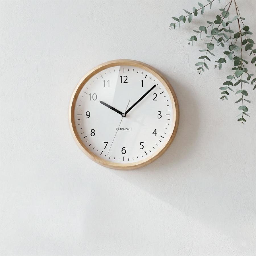 壁掛け時計 電波時計 KATOMOKU muku clock 4 ナチュラル km-57NARC