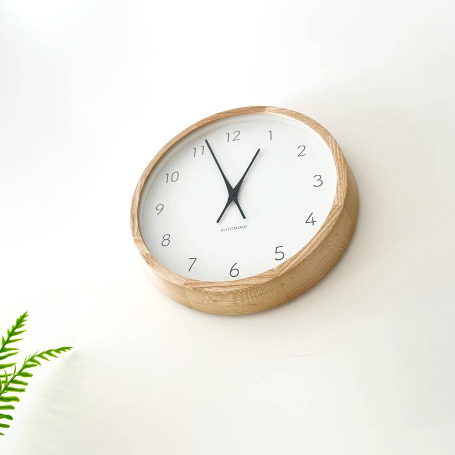 壁掛け時計 電波時計 KATOMOKU muku clock 7 ナチュラル km-60NARC