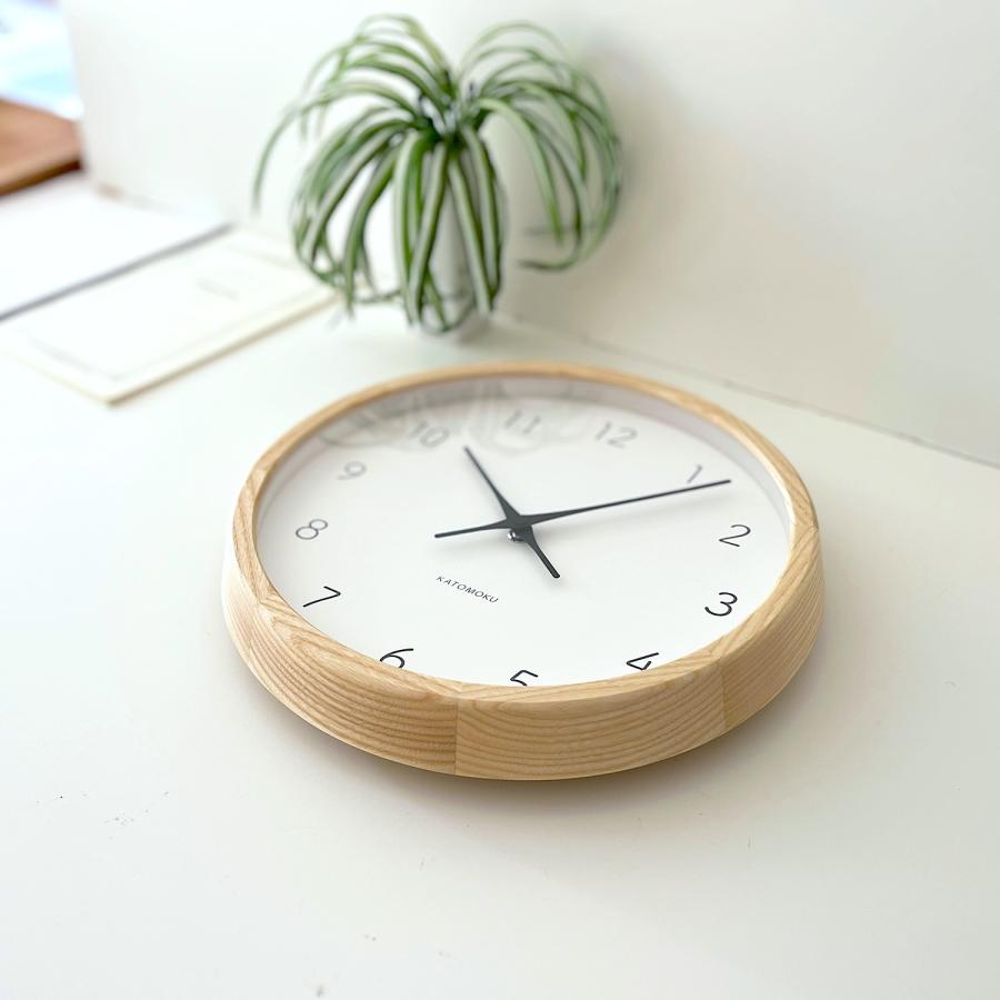 壁掛け時計 電波時計 KATOMOKU muku clock 7 ナチュラル km-60NARC
