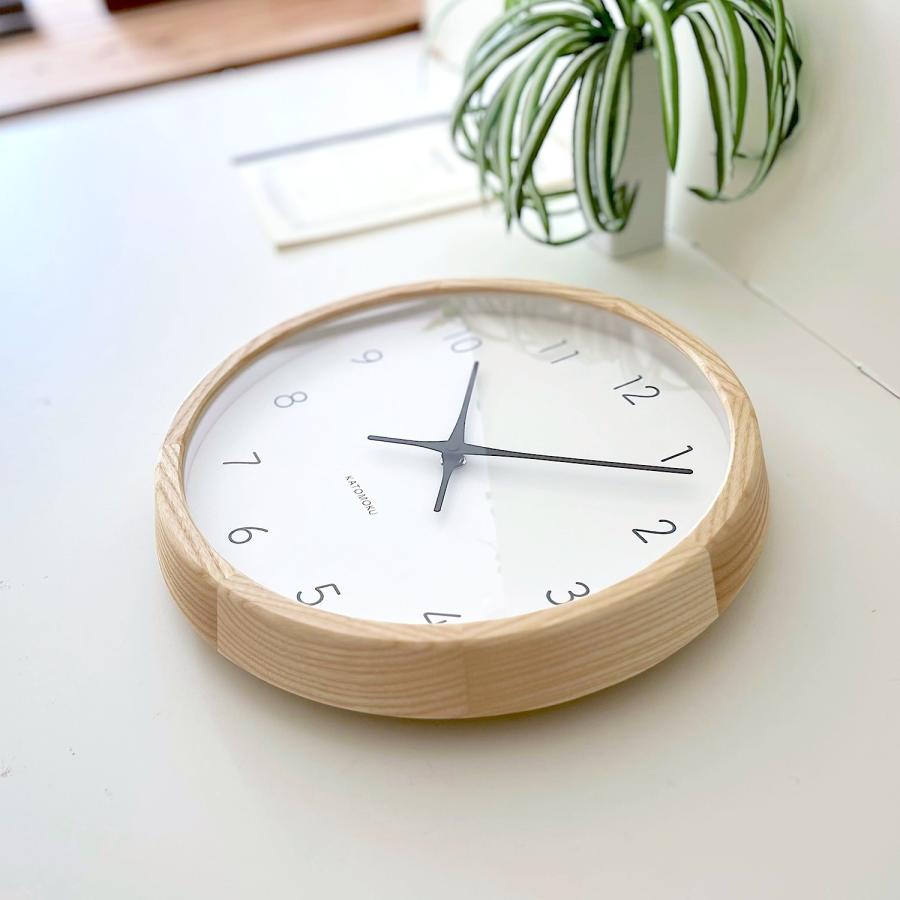 壁掛け時計 電波時計 KATOMOKU muku clock 7 ナチュラル km-60NARC