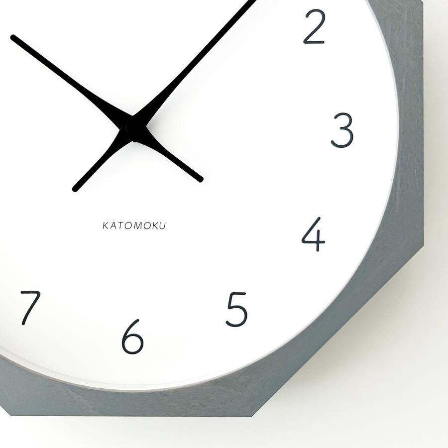 壁掛け時計 電波時計 KATOMOKU muku clock 7 八角形 km-60RC8 連続秒針