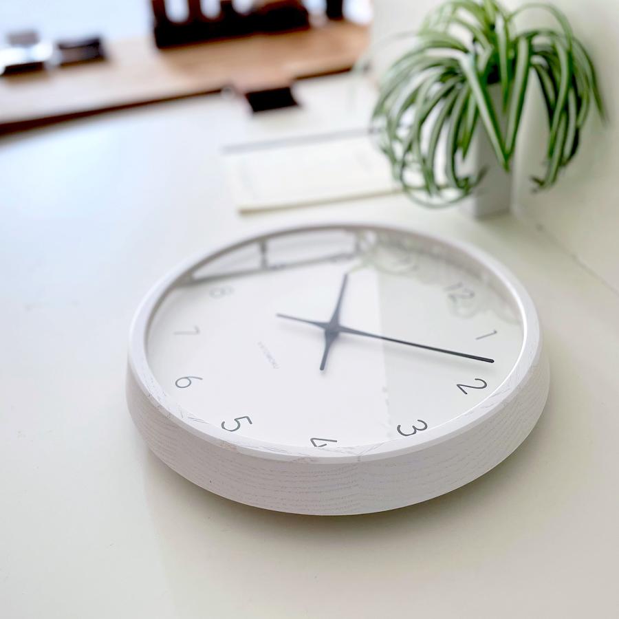 壁掛け時計 電波時計 KATOMOKU muku clock 7 ホワイト km-60WHRC 連続