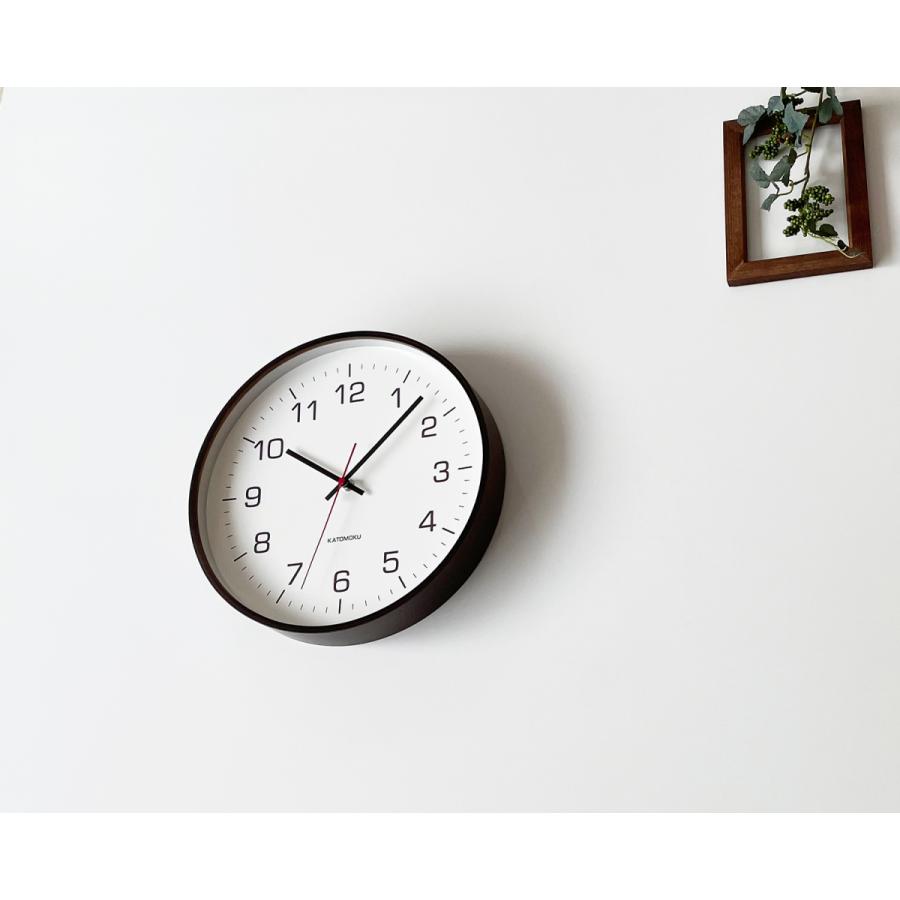 壁掛け時計 電波時計 KATOMOKU plywood clock 4 L ブラウン km-61BRRC 連続秒針 名入れ対応品 静音 静か ...
